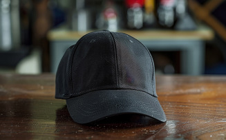 Blank cap_black cap_blank black cap_blank cap on table