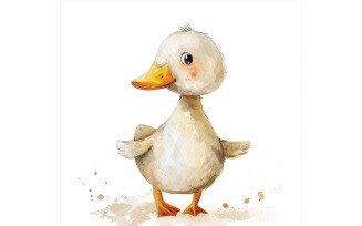 Cute mallard duck Bird Baby Watercolor Handmade illustration 2