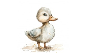 Cute mallard duck Bird Baby Watercolor Handmade illustration 4