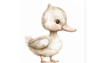 Cute wood duck Baby Watercolor Handmade illustration 4