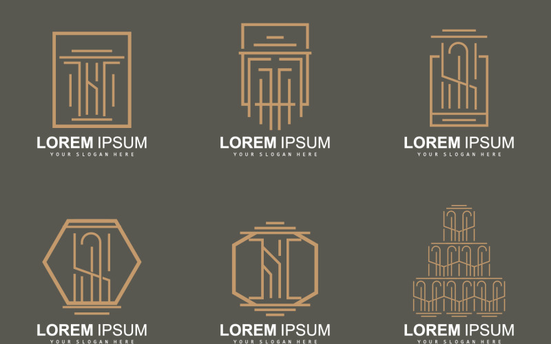Pillar Logo Law Design Building ConstructionV5 Logo Template