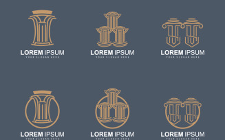 Building Construction Legal Pillar Logo Set DesignV2