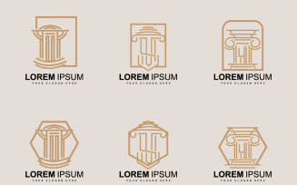 Building Construction Legal Pillar Logo Set DesignV3