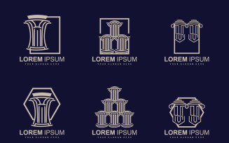 Building Construction Legal Pillar Logo Set DesignV4