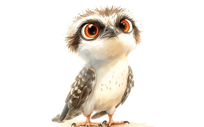 Cute Asprey Bird Baby Watercolor Handmade illustration 2 Illustration