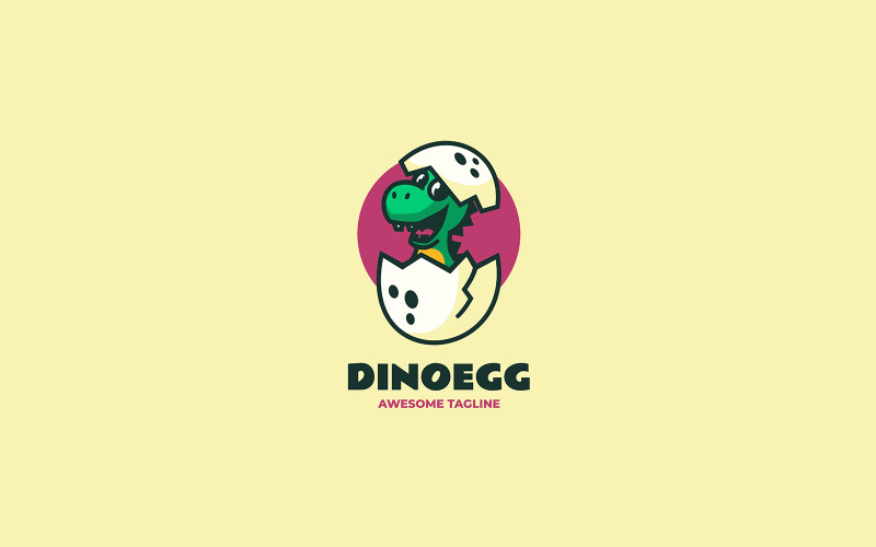 Dino Egg Mascot Cartoon Logo Logo Template