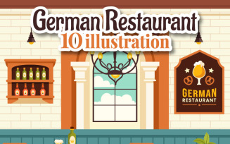 10 German Food Restaurant Illustration