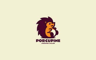 Porcupine Mascot Cartoon Logo 2