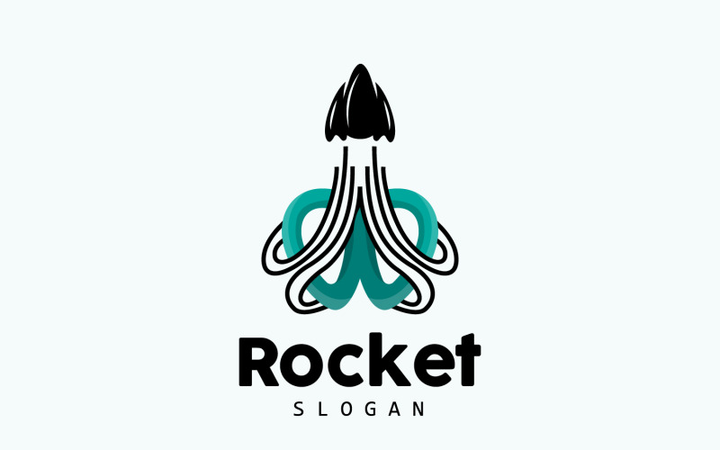 space rocket logo design illustration modern V10 Logo Template