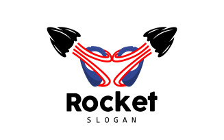 space rocket logo design illustration modern V11