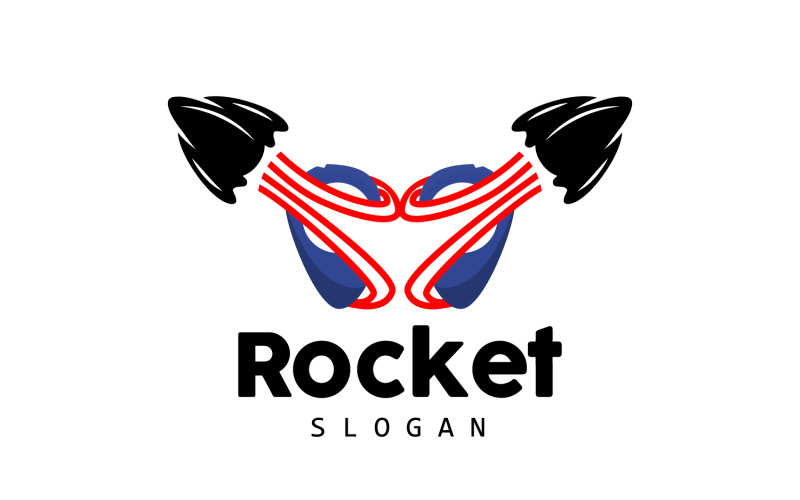 space rocket logo design illustration modern V11 Logo Template