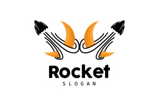 space rocket logo design illustration modern V12