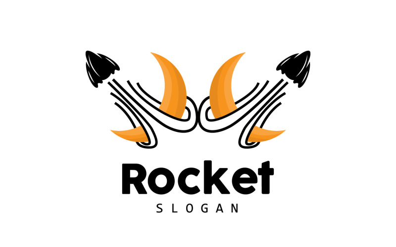 space rocket logo design illustration modern V12 Logo Template