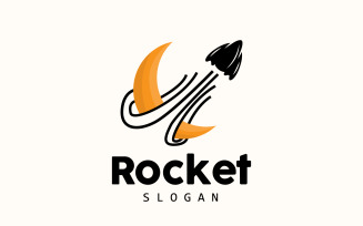 space rocket logo design illustration modern V3