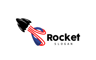 space rocket logo design illustration modern V4