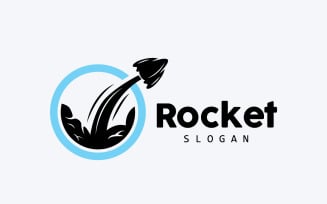 space rocket logo design illustration modern V5