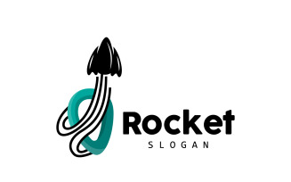 space rocket logo design illustration modern V7