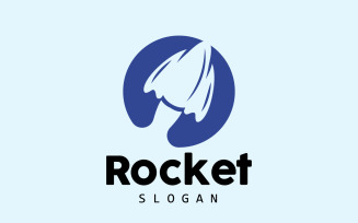 space rocket logo design illustration modern V9