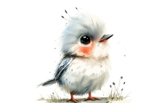 Cute Flicker Bird Baby Watercolor Handmade illustration 2