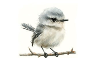 Cute Mockingbird Bird Baby Watercolor Handmade illustration 3