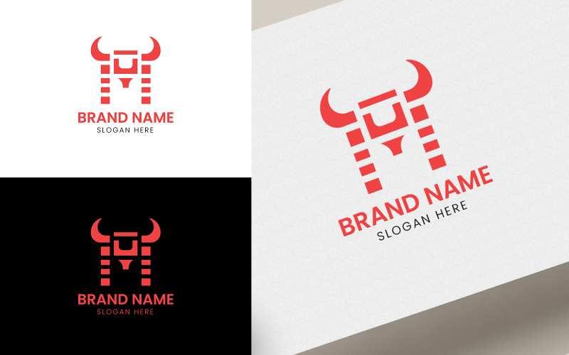 Free Letter M Bull Horn Logo Logo Template