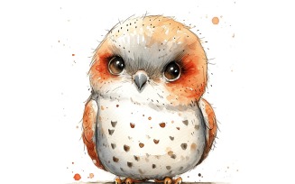 Cute Eagle Bird Baby Watercolor Handmade illustration 1 .
