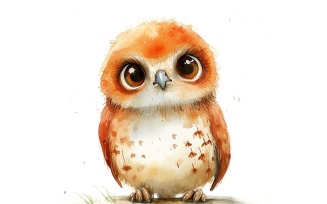 Cute Eagle Bird Baby Watercolor Handmade illustration 2 .