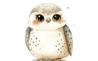 Cute Falcon Bird Baby Watercolor Handmade illustration 3.