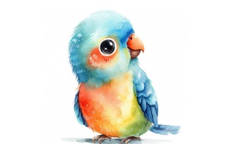 Cute Vasa Parrot Bird Baby Watercolor Handmade illustration 3