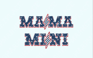 American Mama and Mini PNG, 4th of July, Independence Day, Patriotic Sublimation Design, USA Retro