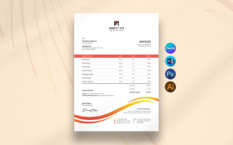 Business Invoice Template Canva Editable, Custom Company Invoice Template for Word Digital Download