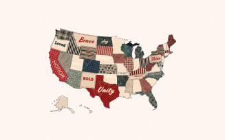 Retro America USA Map PNG, God Says You Are Bible Verse Design, 4th of July, USA Flag, American