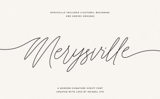 Merysville Signature Font With Tails