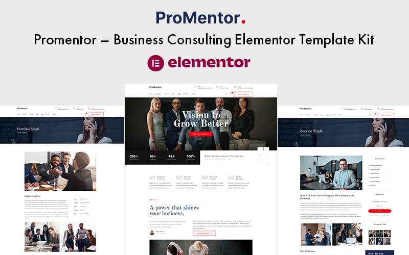 Promentor – Business Consulting Elementor Template Kit Elementor Kit
