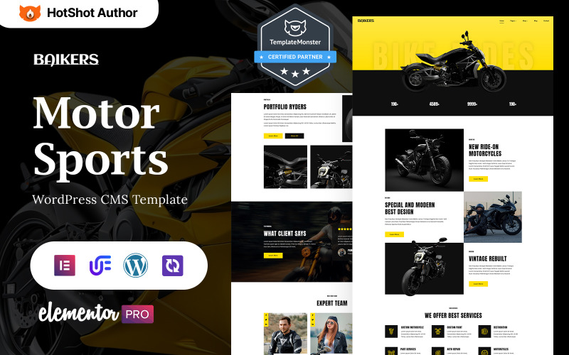 Baikers - Motor Sports And Racing WordPress Elementor Theme WordPress Theme