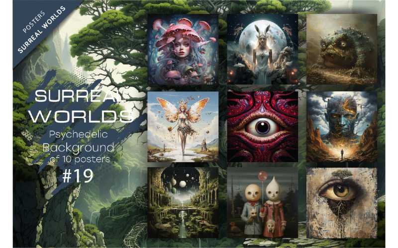 Bundle Surreal worlds 19. Psychedelic. Illustration