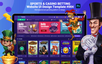 Casino and Sports Betting Website UI Design Template #004 (17PSD)
