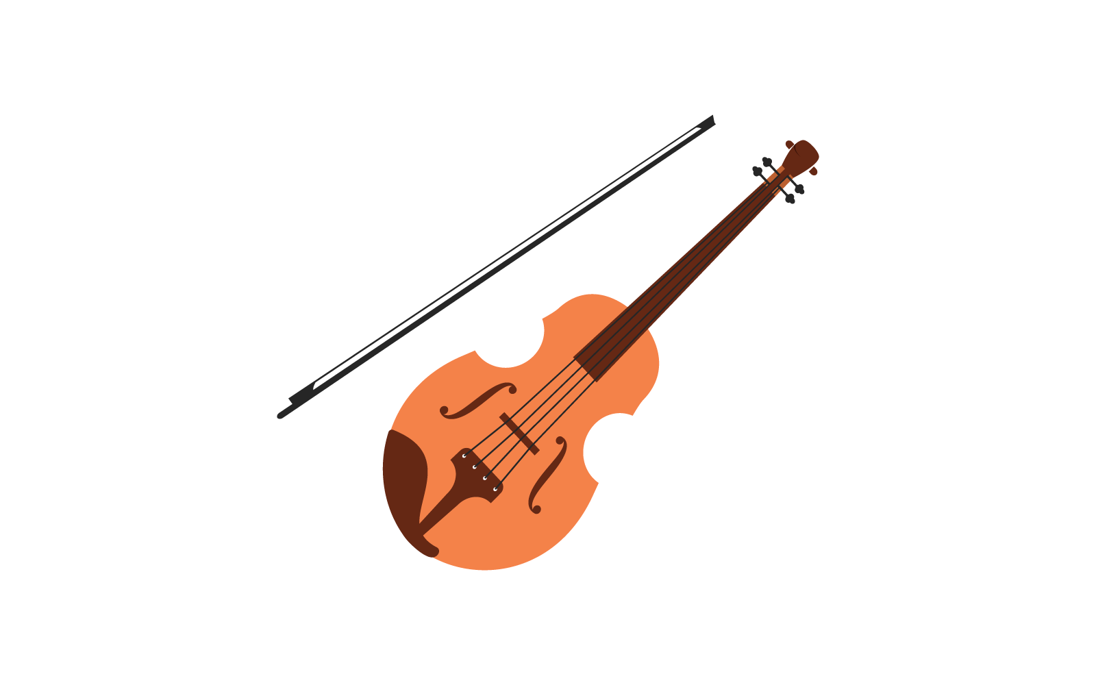 Diseño plano de vector de ilustración de violín