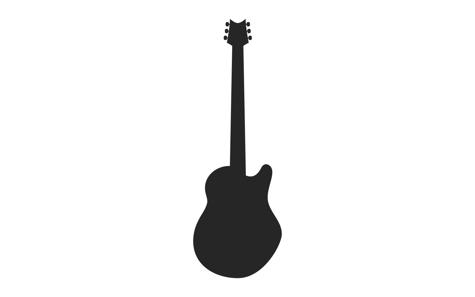 Gitaar illustratie logo platte vector ontwerpsjabloon