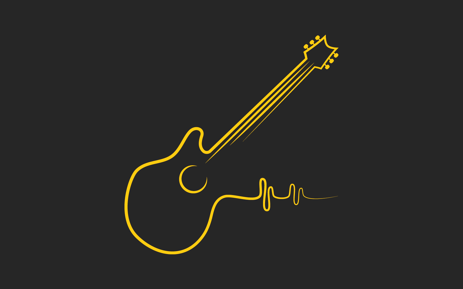 Gitar illüstrasyon logosu düz tasarım vektörü