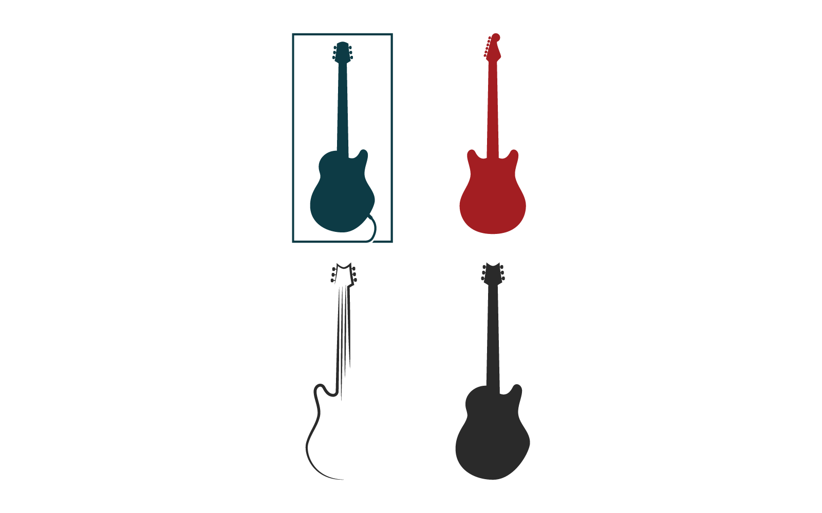 Guitar illustration logo flat design eps 10