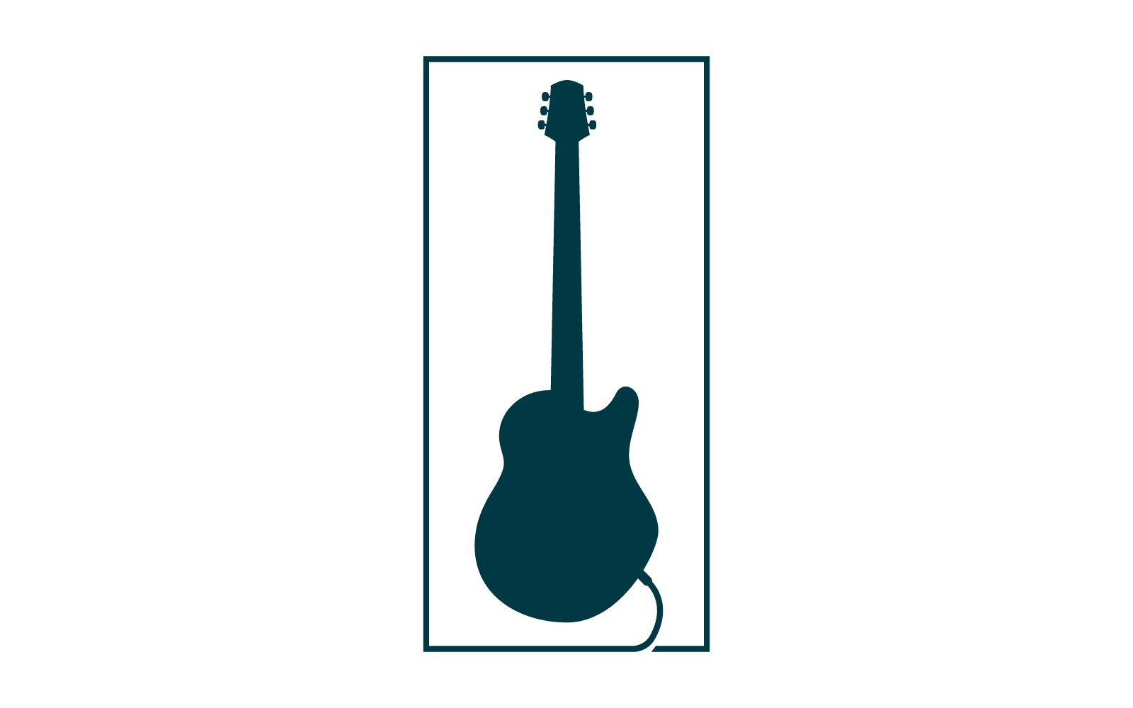 Guitar logo design vector template
