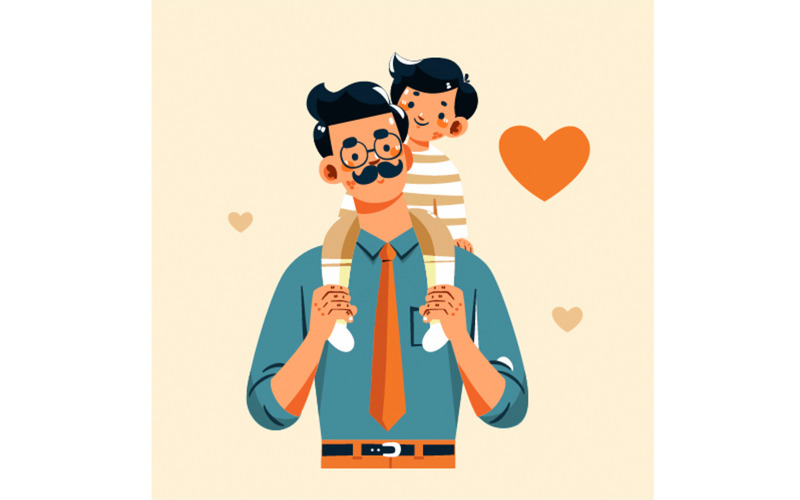 Hand Drawn Father's Day Background Illustration