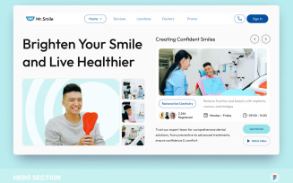 Mr.Smile - Dental Clinic Hero Section Figma Template