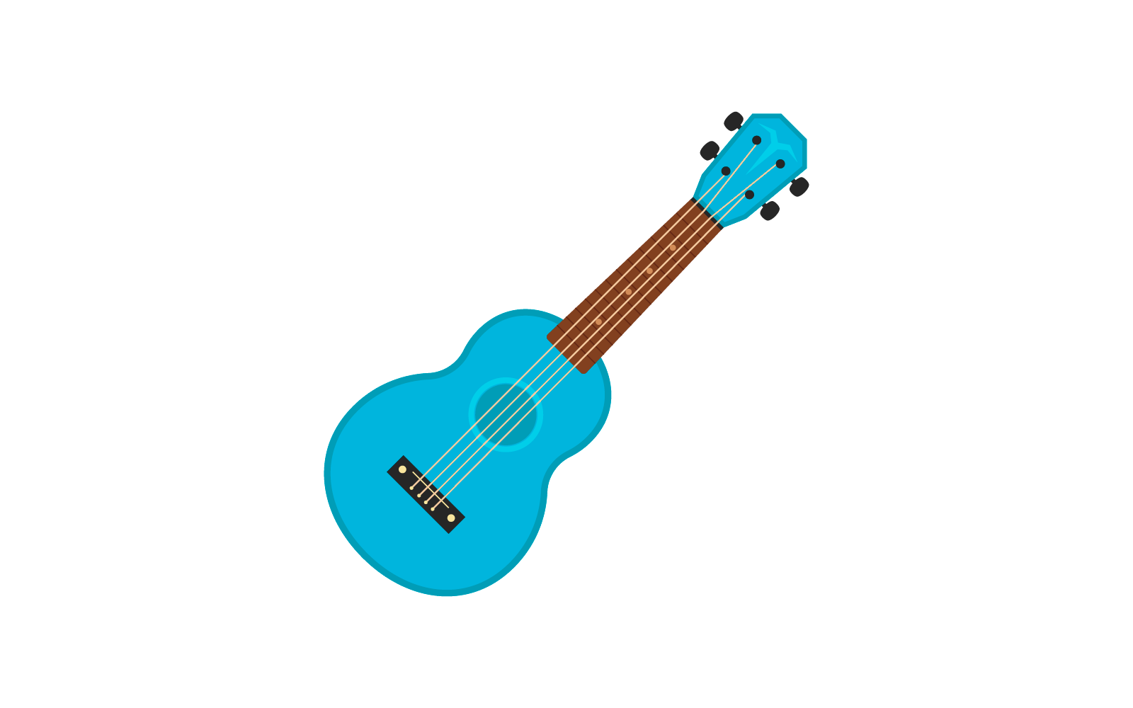 Plantilla de diseño plano de icono de ilustración de ukelele