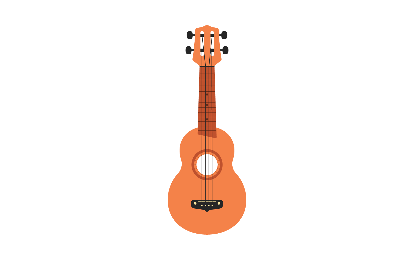 Plantilla de diseño plano de icono de vector de ukelele
