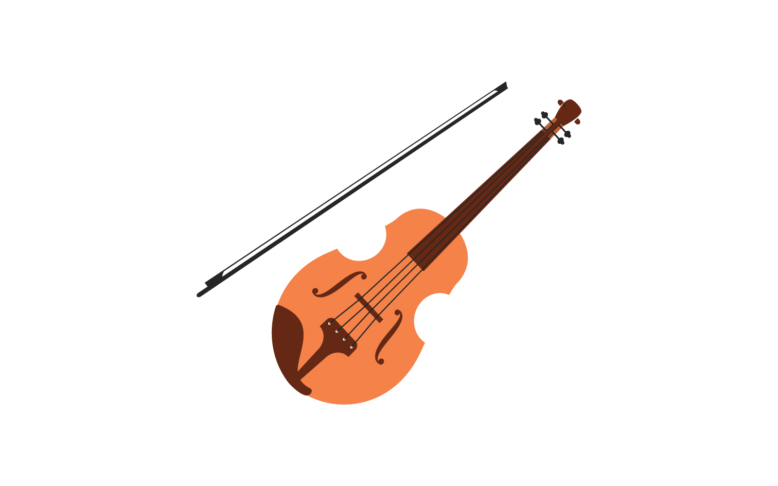 Violin illustration vector flat design Logo Template
