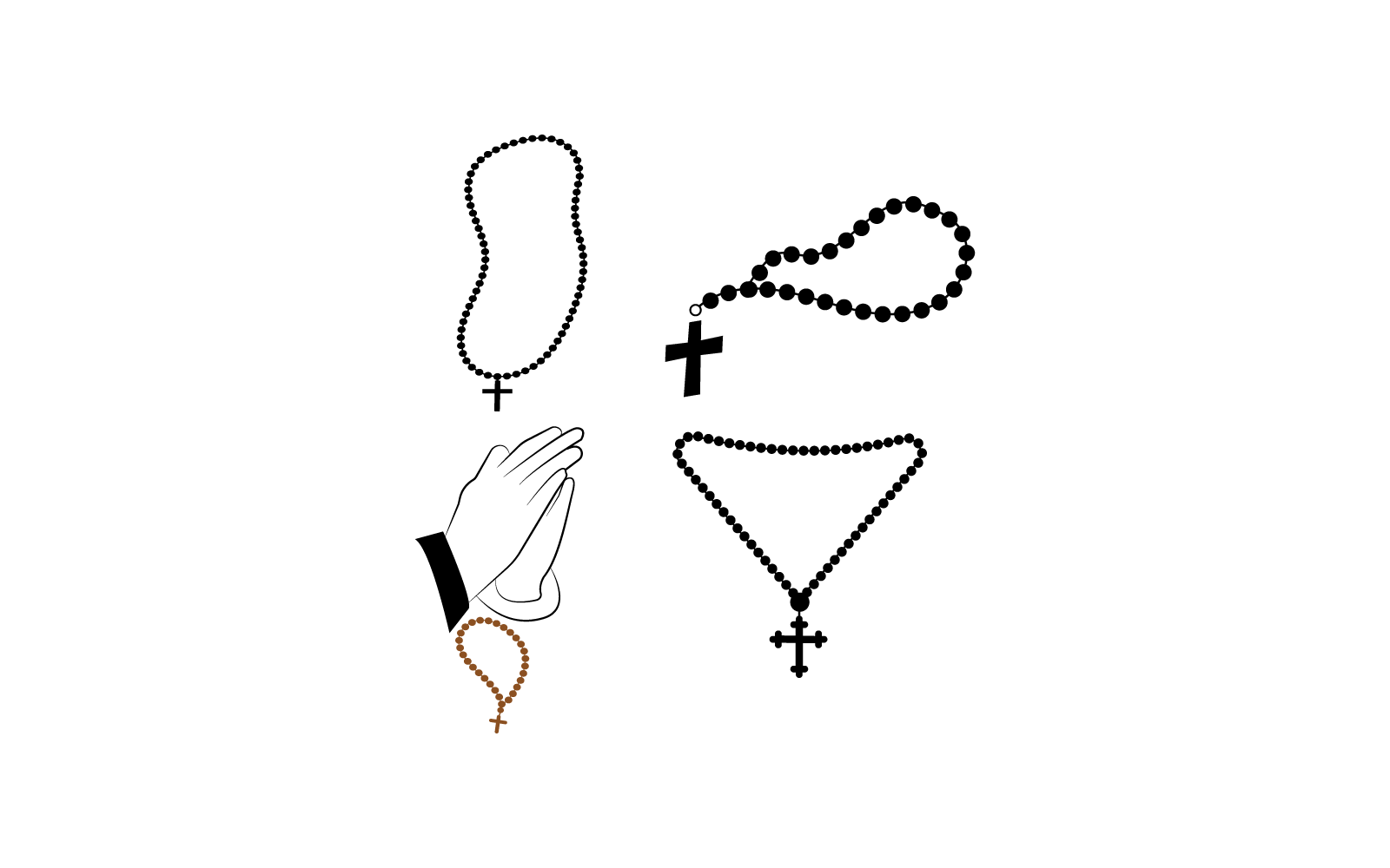 christian necklace logo vector template flat design