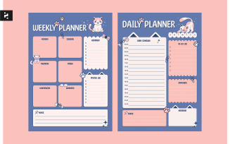 Cute Cat Weekly Daily Planner