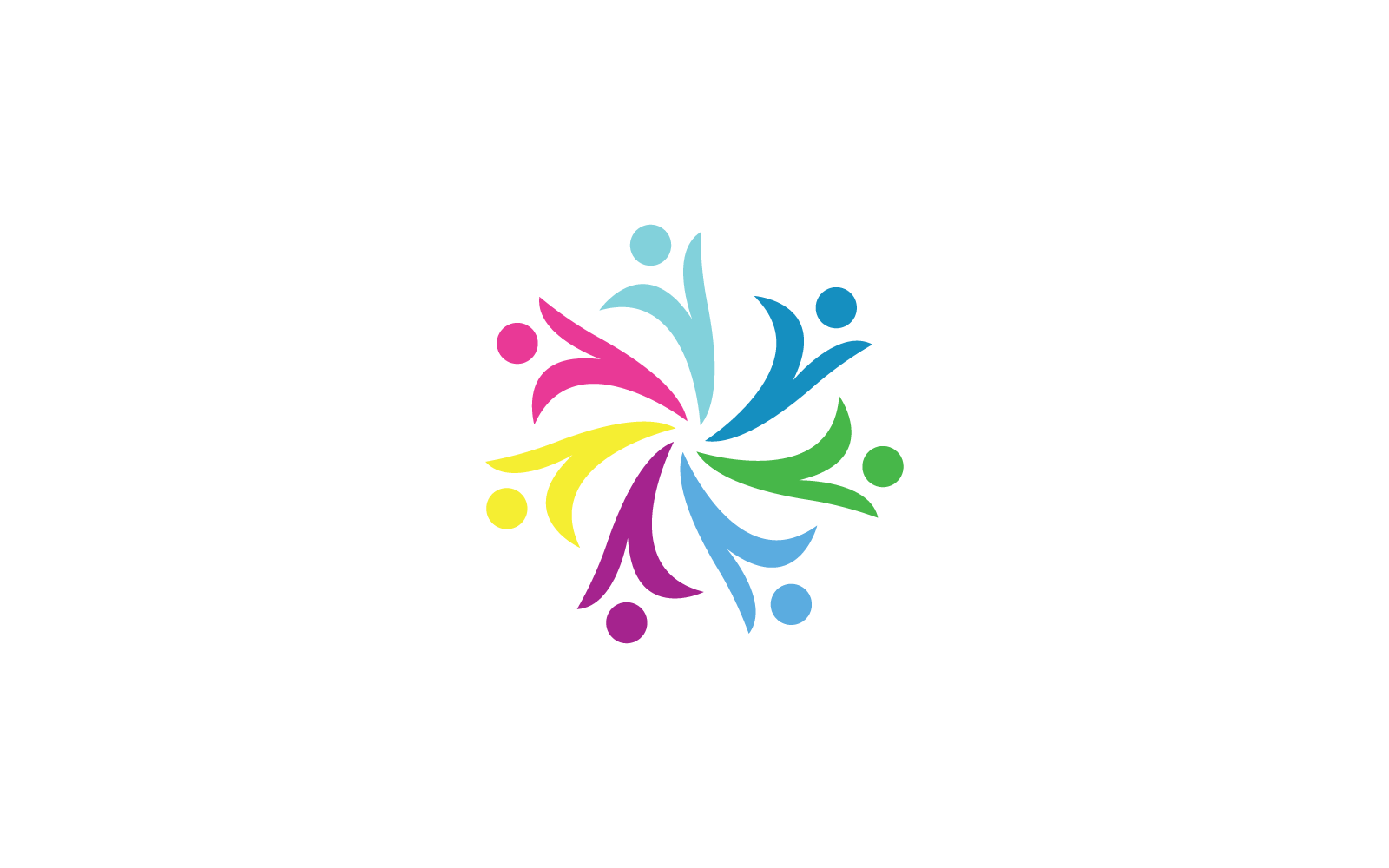 Diseño plano del vector de la ilustración del logotipo de atención comunitaria